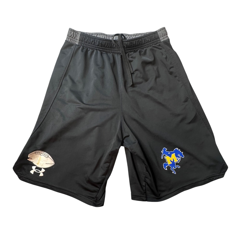 Under Armour Shorts Kids Small Black McNeese Cowboys Football Athletic Loose Fit